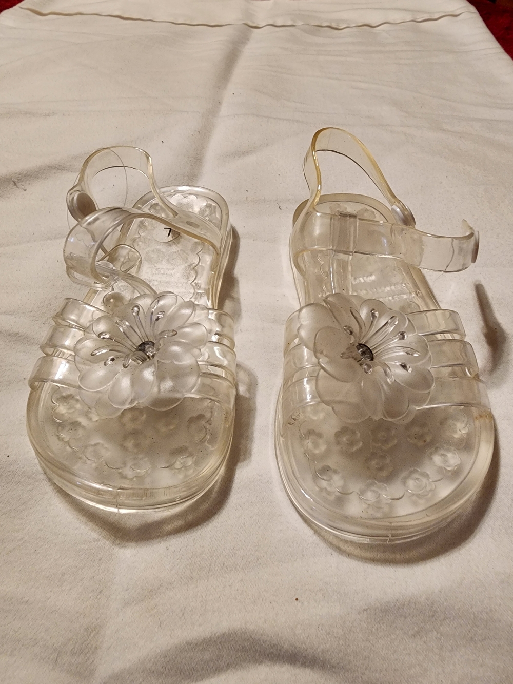 Clear Jelly Floral Sandals for girls size 9/10 - Transparent